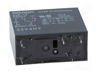 Relais commuté OMRON 24 Vcc, 1 circuit, 8 A/250 Vca