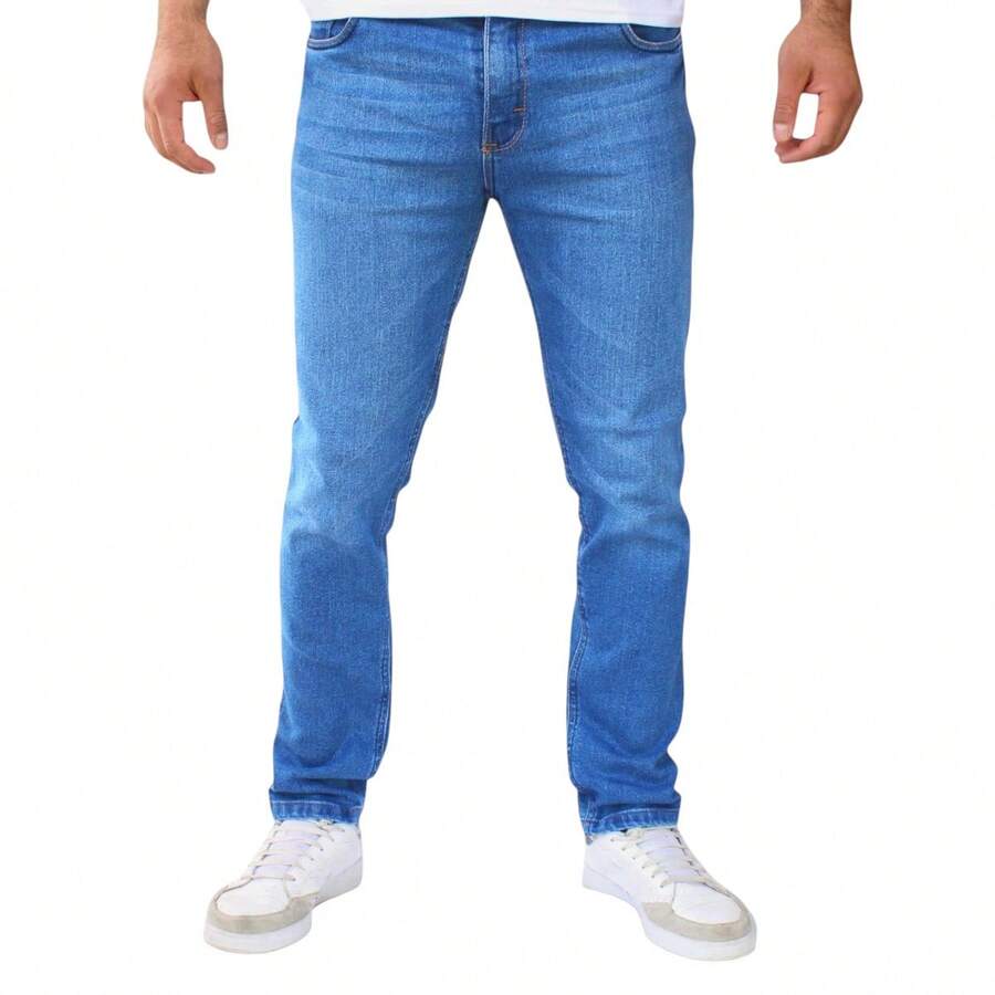 Slim Fit Stretch Denim Pants For Men John Silver - Dusty Blue - View 1