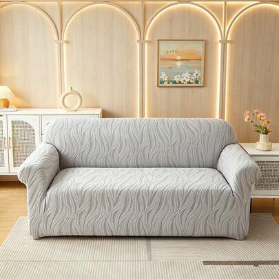 Tấm phủ ghế sofa co giãn họa tiết sóng nước 3D tối giản hiện đại, tấm bảo vệ ghế sofa chống trượt đa năng, có thể tháo rời và giặt được, thích hợp cho phòng khách.