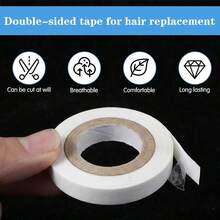 2/3 cuộn băng dính nối tóc, băng dính nối tóc 3 yard dùng cho tóc giả, hai mặt siêu bám dính (màu trắng) - Xem 6