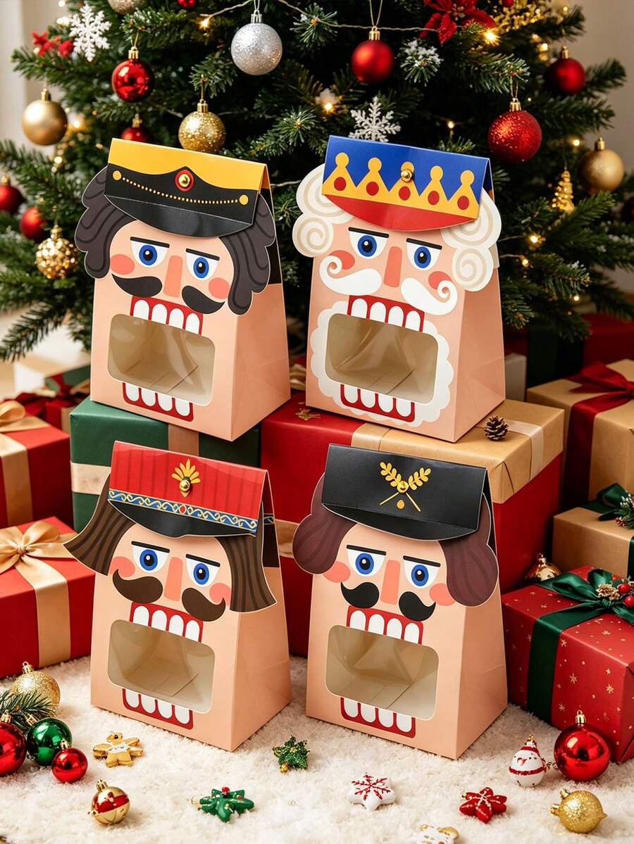 3pcs/Set Fun Cartoon Gift Box | 3D Window Gift Box | Birthday Party Favor | Wedding Gift Bag | Christmas Packaging | Holiday Party Supplies Bridesmaid Gift - A - View 1