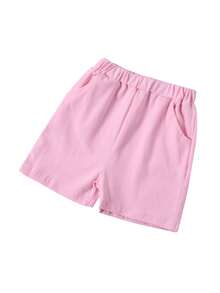 2 Pcs Infant Summer Outfits, Baby Girl Watermelon/Flower Ruffle Strap Square Collar Bowknot Tank Top + Shorts with Pockets - flores rosas - Ver 5