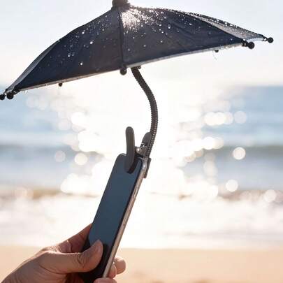 1 chiếc tấm che nắng mini cầm tay cho điện thoại, bảo vệ điện thoại khỏi nắng và mưa ngoài trời, chống chói khi chụp ảnh, dễ dàng lắp đặt không cần nguồn điện.