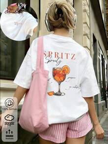 Summer Must-Have: Stylish Oversized Unisex Graphic Tee & Floral Print Short Shorts Set, Breathable Cotton Comfort For Perfect Beach Vibes Or Daily Outing - White - View 2
