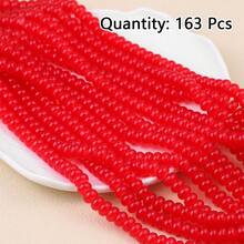 Khoảng 163 hạt cườm thủy tinh giả ngọc bích kích thước 5x8mm, hạt dẹt, hạt đệm, vật liệu làm trang sức thủ công DIY. - Hạt bàn tính - Xem 7