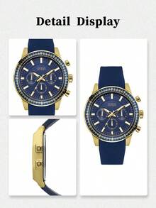 Gale Men's Navy Blue Chronograph Watch With Silicone Strap W0802G2 - Blue - View 6