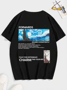 Manfinity Men's Slogan Print T-Shirt - Black - View 1