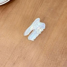 1个可爱牙齿形状渐变色发爪夹，大小号可选，半透明发爪，适合部分盘发、旅行、生日等场合。 - 彩色 - 查看 5