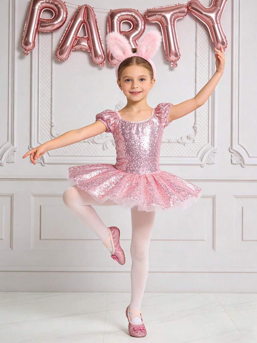 1 Pair Children's Pink Cute Princess Bow Ballet Shoes, Soft Bottom Indoor Training Shoes With Elastic Fabric, Comfortable And Durable, Suitable For Dancing And Performance