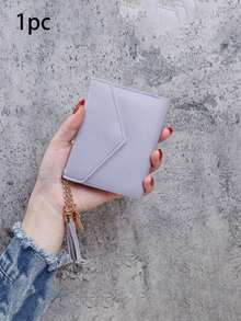 Tassel Pendant Decor Wallet Trifold Slim Card Holder Wallet With 1 ID Window 6 Slots 1 Cash Grid Card Holder Multi-Function Wallet Women Short Wallet Fold Coin Purse Purse Flap Card Case Envelope Bag For Travel Vacation Outdoor Travel Essentials - A - View 14