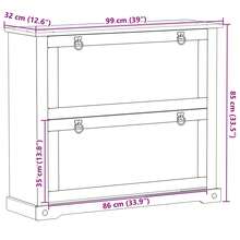 Armario Zapatero Corona 99 x 32 x 85 cm Madera de pino macizo - Blanco - Ver 9