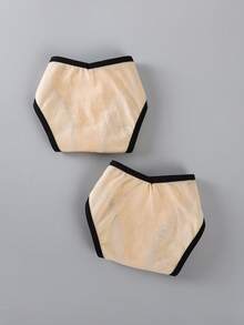 Bộ 2 quần lót dây thong cạp thấp in chữ LOVE dành cho nữ, chất liệu jacquard mềm mại, ôm sát, thích hợp mặc hàng ngày và không lộ viền. - Màu be - Xem 3