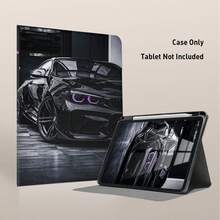 1个带笔槽的翻盖式平板电脑保护套，兼容三星A9/A9+/S9/S9FE/A11/A11+/S11/S10 FE/S10 FE+/S10 Lite，黑色跑车图案，也兼容iPad A16 2025、Air 11/13、M3 2025、Mini 7 A17、Pro 2024、Air 11/13、M2 2024、Pro 11/13、M4 2024、Pro 12.9、7/8/9代、10.2、10代、10.9、Air 4/5/6/7/8、10.9、Pro 11、4/5/6代、Mini 6、SE 11、荣耀、Matepad SE 11。 - 彩色 - 查看 4