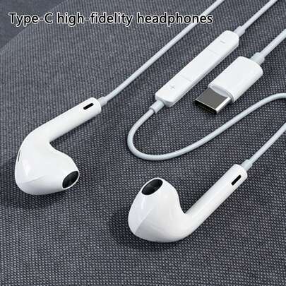 Type-C Earphones: High-Quality In-Ear Headphones With Built-In 3-Button Inline Control, Easily Play Music, Answer Calls And Adjust Volume. Compatible With IPhone 17/16/15 Series, Including Plus, Pro And Pro Max Models