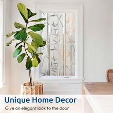 Window Privacy Film Frosted Bamboo Pattern, Removable UV Blocking Stained Glass Decals Covering Decorative Window Cling For Home - 1PC - View 3