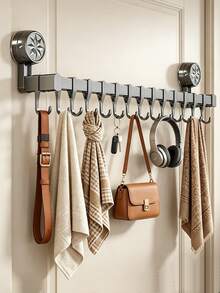 6/10/14 Hooks Modern Metal Baseball Cap Rack, Wall Mounted Hat Holder Display Organizer For Closet Door, Bedroom Entryway, Laundry Room - Multicolor - View 5