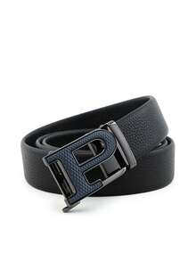 beaytar 1pc Minimalist Letter P Buckle Belt, Multi-Color Options, Exquisite Embossed Leather Men's Waist Belt - Multicolor - View 17
