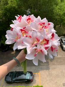 1pc/4pcs Set Artificial Orchid Potted Plants, Home Hotel Decor, Valentine's Day, Birthday, Graduation Gift, Home Decor, Back To School Supplies, Artificial Plants, Roses, Art, Flower Bouquet, Floral, Artificial Flowers, Dining Table Centerpiece, Flowers, Artificial Flowers For Decor, Wedding Decor, Wedding Flowers - Multicolor - View 8