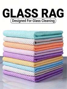 100pcs Ultra Fine Microfiber Cleaning Cloths - Window Cleaning Cloths, Magic Cleaning Cloths, Fish Scale Towels, Lint-Free Cloths, Suitable For Glass, Kitchen, Countertops, Mirrors, Dishes, Drying Cloths, Cars, Glass Polishing Cloths - Multicolor - View 2