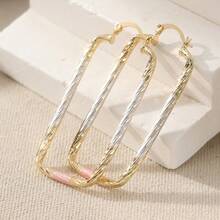 New Classic Fashion Gold Circle Hoop Earrings, Minimalist Round Pendant Earrings, Ideal Wedding Accessory Gift For Women - Gold - View 2