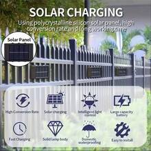 1个太阳能户外壁灯，6/8 LED太阳能置物架灯，可充电电池，壁灯，户外灯，适用于庭院、街道、围栏、车库、花园，完美装饰 - 黑色壁燈 - 查看 7