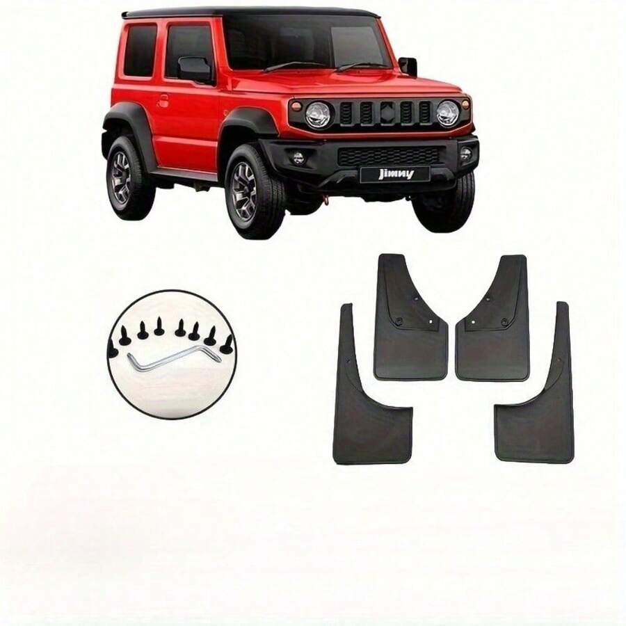 4 pièces Ensemble de garde-boue, imperméable et résistant à la saleté, installation facile - Convient pour les modèles Suzuki Jimny 2019-2025 - Convient pour Suzuki Jiminy 2019-2025 garde-boue 4PCS - Voir 1