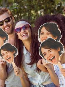 Custom Photo Mask, Personalized Wedding Big Head Prop, Custom Face Cutout Portrait Party Decoration Accessory, Suitable For Wedding And Birthday Costumes - Multicolor - View 6