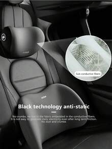 Reposacabezas de coche, soporte lumbar, almohada de hombro, almohada de coche, cojín de respaldo de cintura de algodón con memoria, productos automotrices para el hogar - Almohada lumbar negra - Ver 5