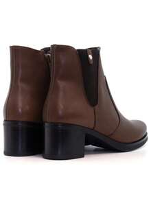 Botas e botinhas femininas de cano curto - MARROM - Ver 3
