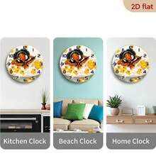 2D Flat, Round Wooden Wall Clock - Silent, Non-Ticking, Battery-Powered Clock For Bathroom And Bedroom, Frameless Design Suitable For Bathtubs, Easy Hook Installation, 10inch (AA Batteries Not Included) - Modern Minimalist Wooden Decorative Wall Clock,Valentines Gift,Graduation,Mother Giftsr,Room Deocr,Wall Deoc,Home Essentials - 1pcs/10in/25cm - View 6