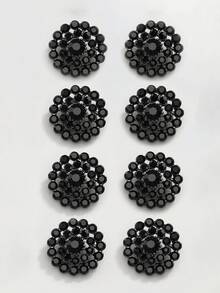 8颗混合向日葵水晶纽扣 - AB彩水晶和珍珠玻璃水钻，带金属底座，适用于DIY工艺品、缝纫、服装、包包和鞋子装饰 - 多色 - 查看 16