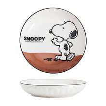 SNOOPY 史努比可爱印花餐具套装，高品质卡通浮雕陶瓷餐盘和托盘，适合情侣和家庭使用 - 彩色 - 查看 9