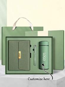 1 Set Customized Stainless Steel Cup Set, Outdoor Insulated Cup, Matching A5 Notebook, Pen, Laser Engraved Name/Logo, Business/Graduation/Teacher's Day Gift Set - Multicolor - View 11