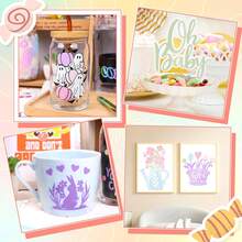 12+1 Pack Pastel Heat Transfer Vinyl - 12 X 10 Inch, Includes 6 Bohemian Color Craft Vinyl Glossy Pastel, Iron-On Vinyl Craft Cutter For DIY Projects, Compatible With Silhouette Cameo - Mixed Color B - View 7