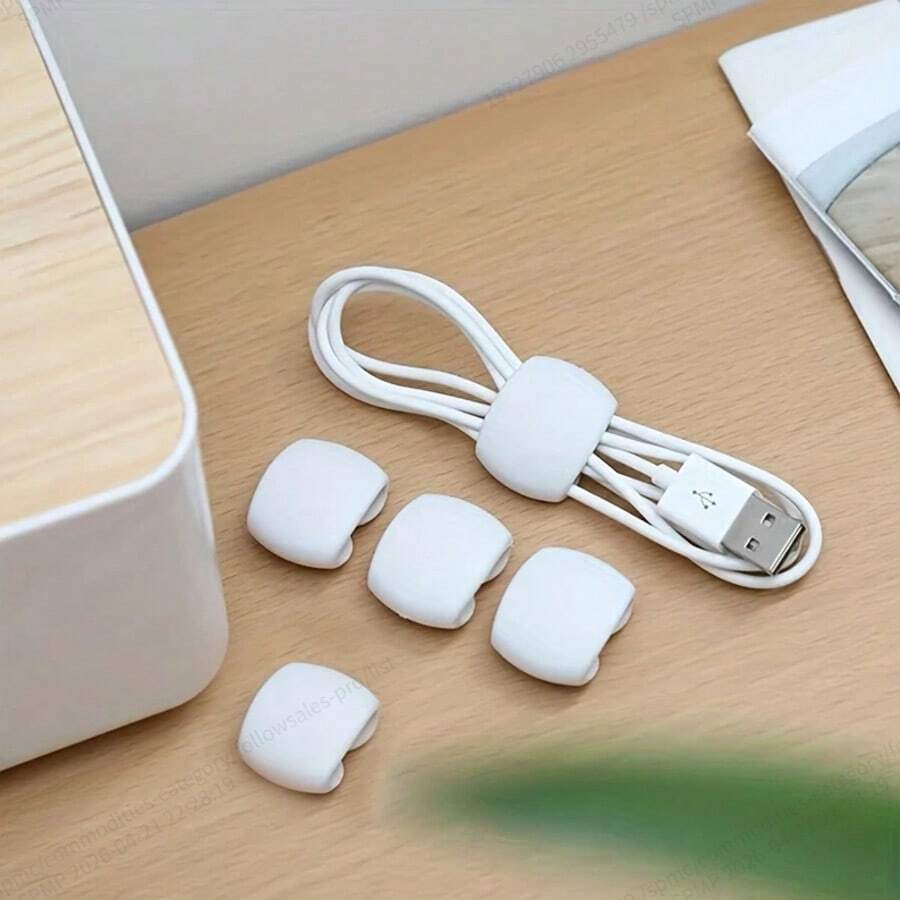 1/5/10pcs Colorful Cable Clips, Multi-Functional Cable Organizer Buckles, Simple Wire Management Clips, Suitable For Charging Cables And Earphone Wires, Office, Dorm And Home Decor