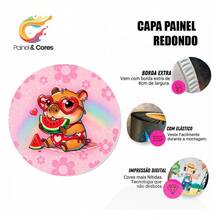 Round Party Backdrop Cover 1.50x1.50m Sublimated Premium Fabric June Festival Theme, Arraia São João Decoration - Xem 3