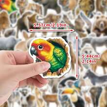 50PCS Retro Animals Cartoon Aesthetic Graffiti Self-Adhesive Sticker, Decorative Ledger, Skateboard, Guitar, Water Cup, Creative Decorative Graffiti Sticker - 50PCS - View 5