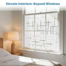 Static Cling Frosted Window Film Cross Pattern Privacy UV Block Home Office - 1PC - View 7