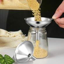 Stainless Steel Funnel Set, Multi-Function Liquid Dispenser, Mini Kitchen Oil Pourer, Suitable For Essential Oils, Liquids, Powders, Spices (Comes With Ring For Easy Hanging Storage) - View 5