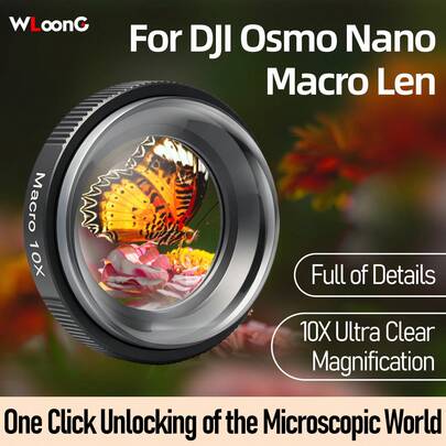 Bộ lọc ống kính macro Osmo Nano, nhiều lớp phủ/kính quang học/khung hợp kim nhôm, bộ lọc sáng tạo hoàn hảo cho các hoạt động thể thao ngoài trời, đám cưới, lễ hội, tiệc tùng và du lịch nghỉ dưỡng, thiết kế khóa nhẹ dễ dàng lắp đặt | Món quà lý tưởng cho người dùng Nano