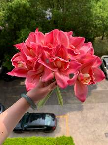 1pc/4pcs Set Artificial Orchid Potted Plants, Home Hotel Decor, Valentine's Day, Birthday, Graduation Gift, Home Decor, Back To School Supplies, Artificial Plants, Roses, Art, Flower Bouquet, Floral, Artificial Flowers, Dining Table Centerpiece, Flowers, Artificial Flowers For Decor, Wedding Decor, Wedding Flowers - Multicolor - View 3