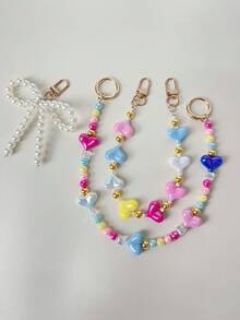 3-In-1 Accessory Pack, Women's Bag Chain, Wallet Chain, Wallet Pendant, Handbag Pendant, Wallet Keychain, Bag Accessories Pendant, Wallet Accessories, Cute Handbag Designer Pendant, Wallet Pendant And Chain, Backpack Accessories, Bag Pendant Accessories, Wallet Pendant, Suitable For Decorating Shell Bags/Bridal Parties/Straw Beach Bags/Prom Accessories/Prom Bags, 2000s Style, Suitable As Mother's Day Gift/Teacher's Day Gift - Multicolor - View 11
