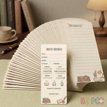 Bộ 20/50 thẻ đánh dấu sách bằng bìa cứng dày, thẻ ghi chú đọc sách kèm đánh giá cốt truyện và nhận xét, phù hợp cho người yêu sách và câu lạc bộ đọc sách, bộ văn phòng phẩm. - Nhiều màu - Xem 4