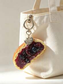 1pc Creative Fruit Dessert Keychain, Realistic Food Toy Model Keyring, Car/Phone/Bag Charm Decor Gift - Multicolor - View 2