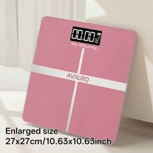 AVXLRQ Weight Scale Electronic Scale, 396 Pound Digital Bathroom Scale, High-Precision Weight Scale With LCD High-Definition Display And Temperature Display (Switchable Between KG And Scale), Ultra Wide Platform, High-Precision Electronic Weighing - Pink - View 1