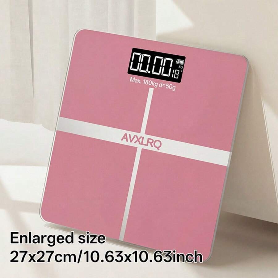 AVXLRQ Weight Scale Electronic Scale, 396 Pound Digital Bathroom Scale, High-Precision Weight Scale With LCD High-Definition Display And Temperature Display (Switchable Between KG And Scale), Ultra Wide Platform, High-Precision Electronic Weighing - Pink - View 1