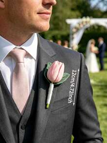 Textura realista, adecuada para novia/dama de honor de boda, ramo de novia artificial de tulipanes blancos y rosa caramelo hechos a mano, accesorios de boda, decoración para el hogar, fiesta de boda, Día de San Valentín - Blanco - Ver 8