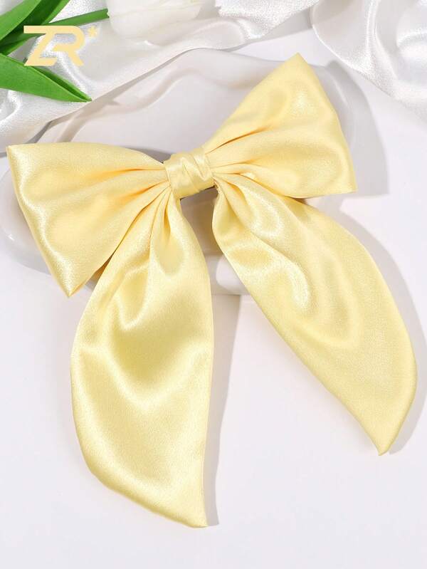 1 pieza Clip de pelo con lazo amarillo elegante y de moda para mujer, accesorio de pelo para primavera/verano, viajes, cumpleaños