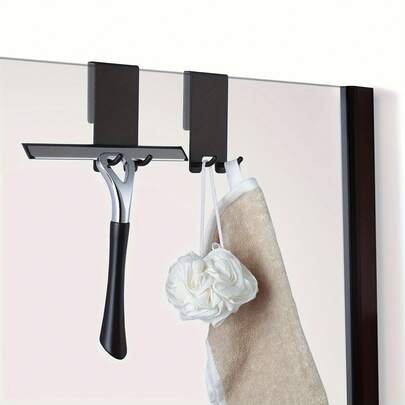 OBOVAY 1pc Stainless Steel S-Shaped Bathroom Towel Bar, Suitable For Glass Door, Bathroom Robe Hook, Wall-Mounted Coat Rack, Hanger, Clothes Hook, Hook, Clothes Rack, Room Decor, Door Hanger, Wall Hook, Wardrobe Organization, Key Hook, Key Rack, Clothes Hanger, Adhesive Hook, Bathroom Storage, Adhesive Wall Hook, Clothing Storage, Door Hook, Key Rack, Towel Rack, Clothes Hook, Clothes Hanger, Bathroom Accessories, Kitchen, Bathrobe, Sleepwear, Bedroom Decor