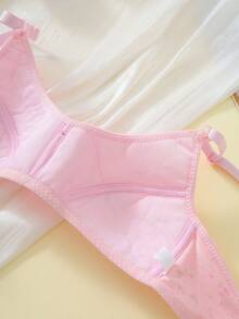 4件套女童碎花舒适甜美清新简约时尚文胸套装，可爱儿童文胸 - 彩色 - 查看 3